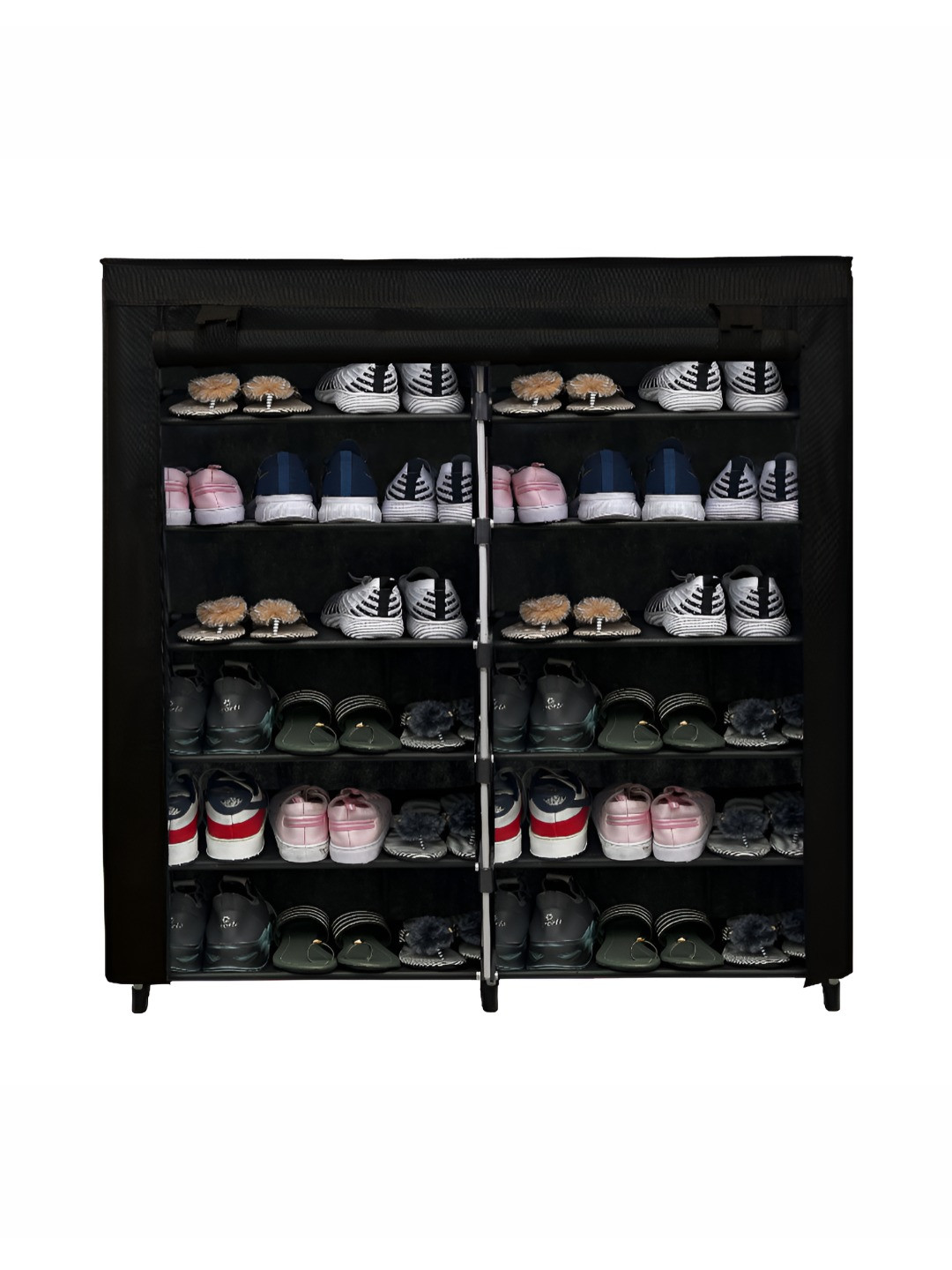 Rmerchants Black Stainless Steel 12 Shelves Shoe Rack