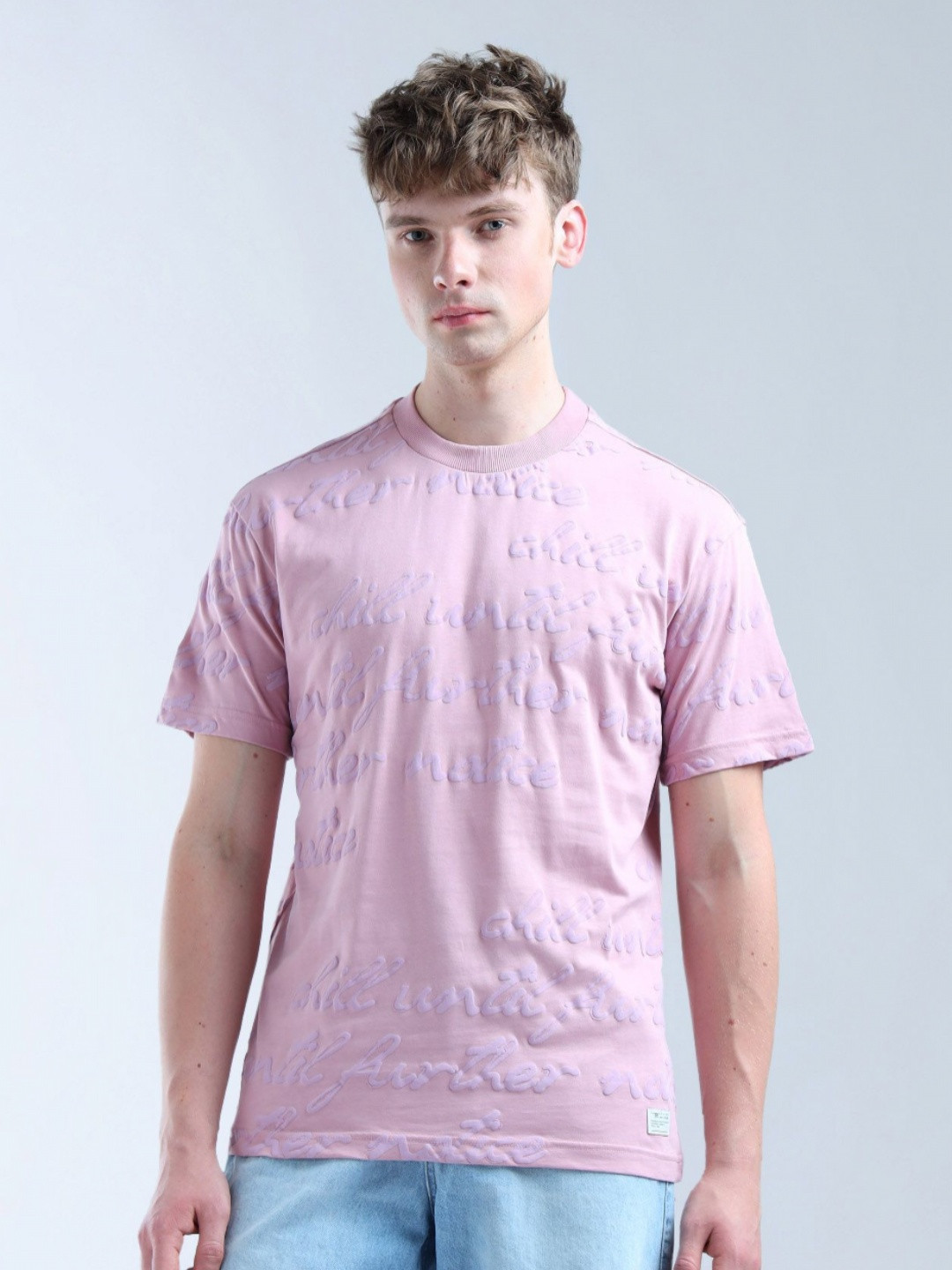 Flying Machine Men Brand Logo Printed Relaxed Fit T-shirt