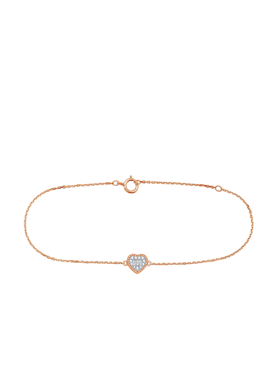 MIVRAA Heart Diamond 9KT Rose Gold Bracelet for Women