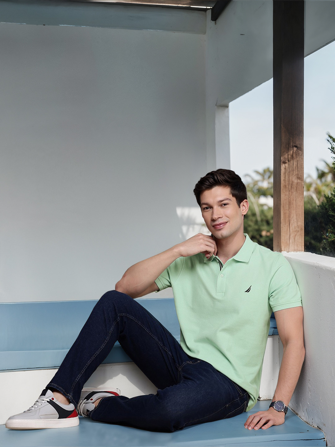 Nautica Polo Collar Pure Cotton T-shirt