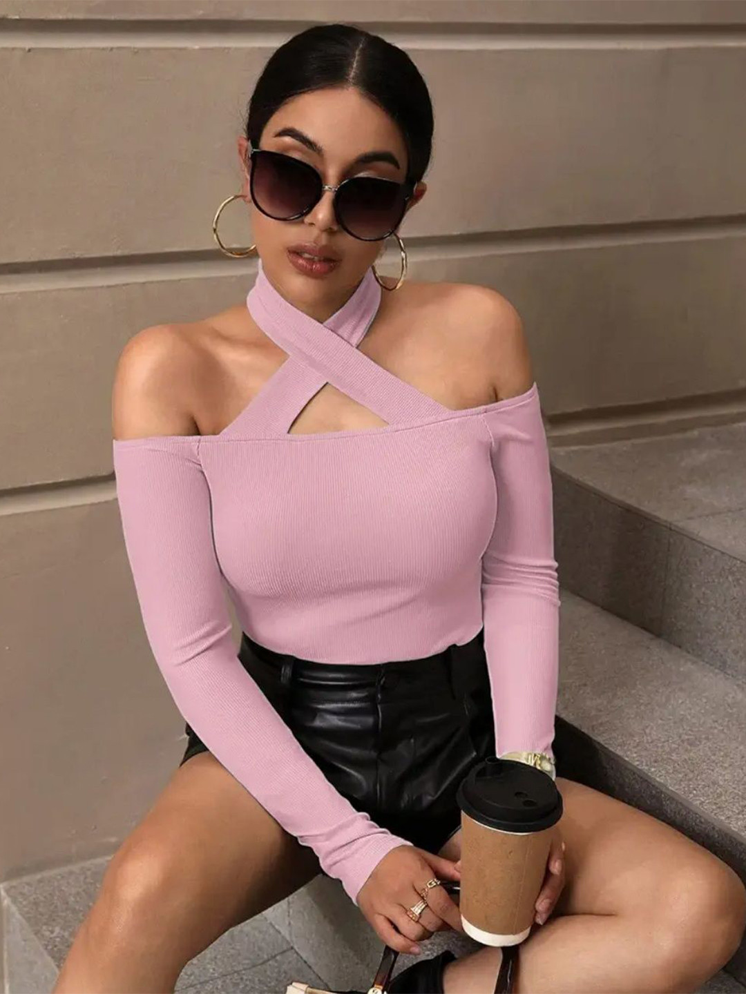 TRENDY ERA Halter Neck Cotton Crop Top