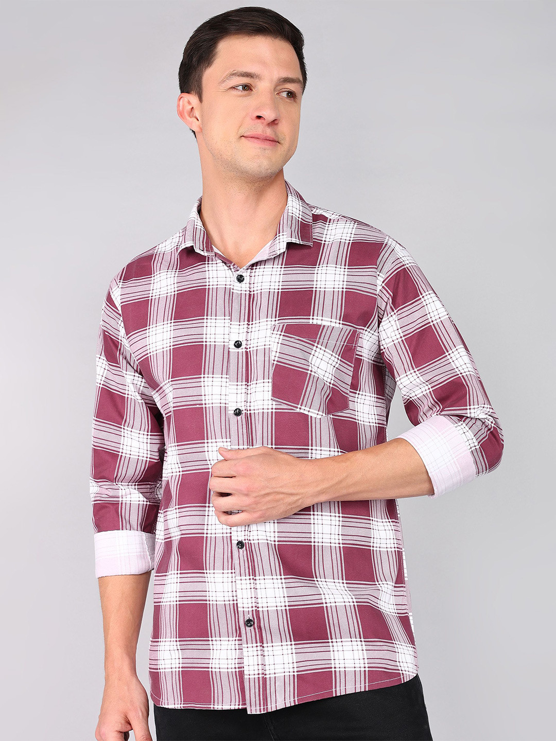 HKV FASHION Men Comfort Tartan Checks Opaque Checked Casual Shirt