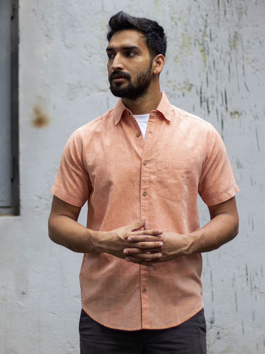 Earthy Route Comfort Spread Collar Opaque Formal Shirt