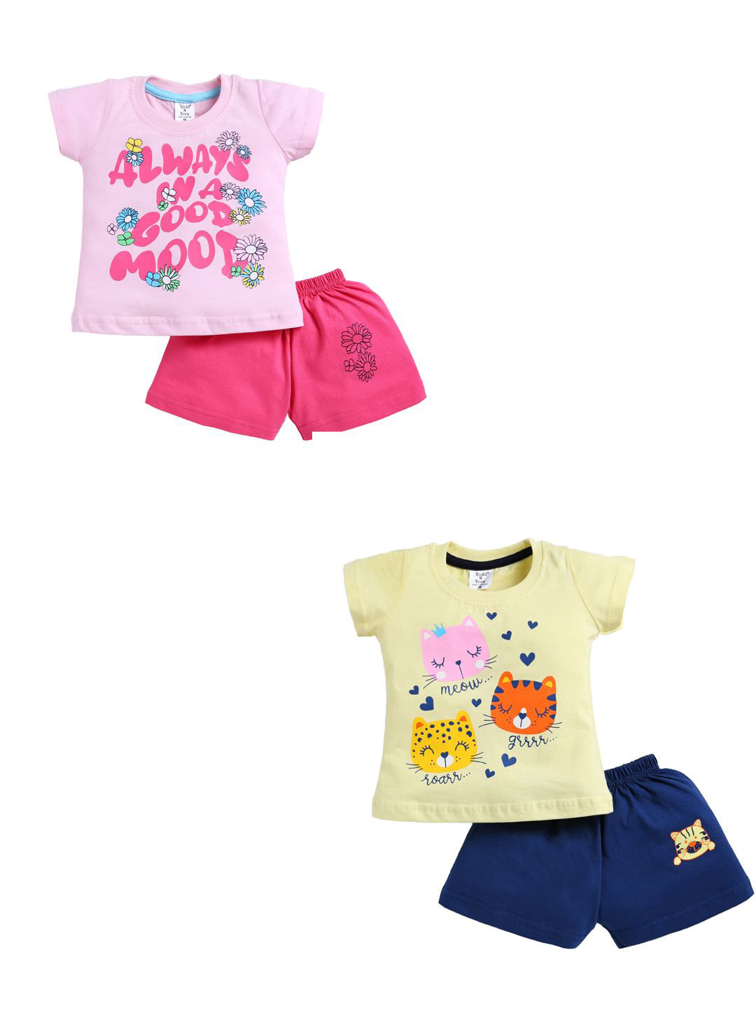 Todd N Teen Girls Printed T-shirt with Shorts