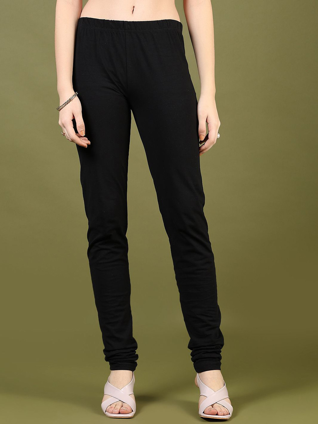 V-Mart Cotton Single Jersey Knit Churidar-Length Leggings