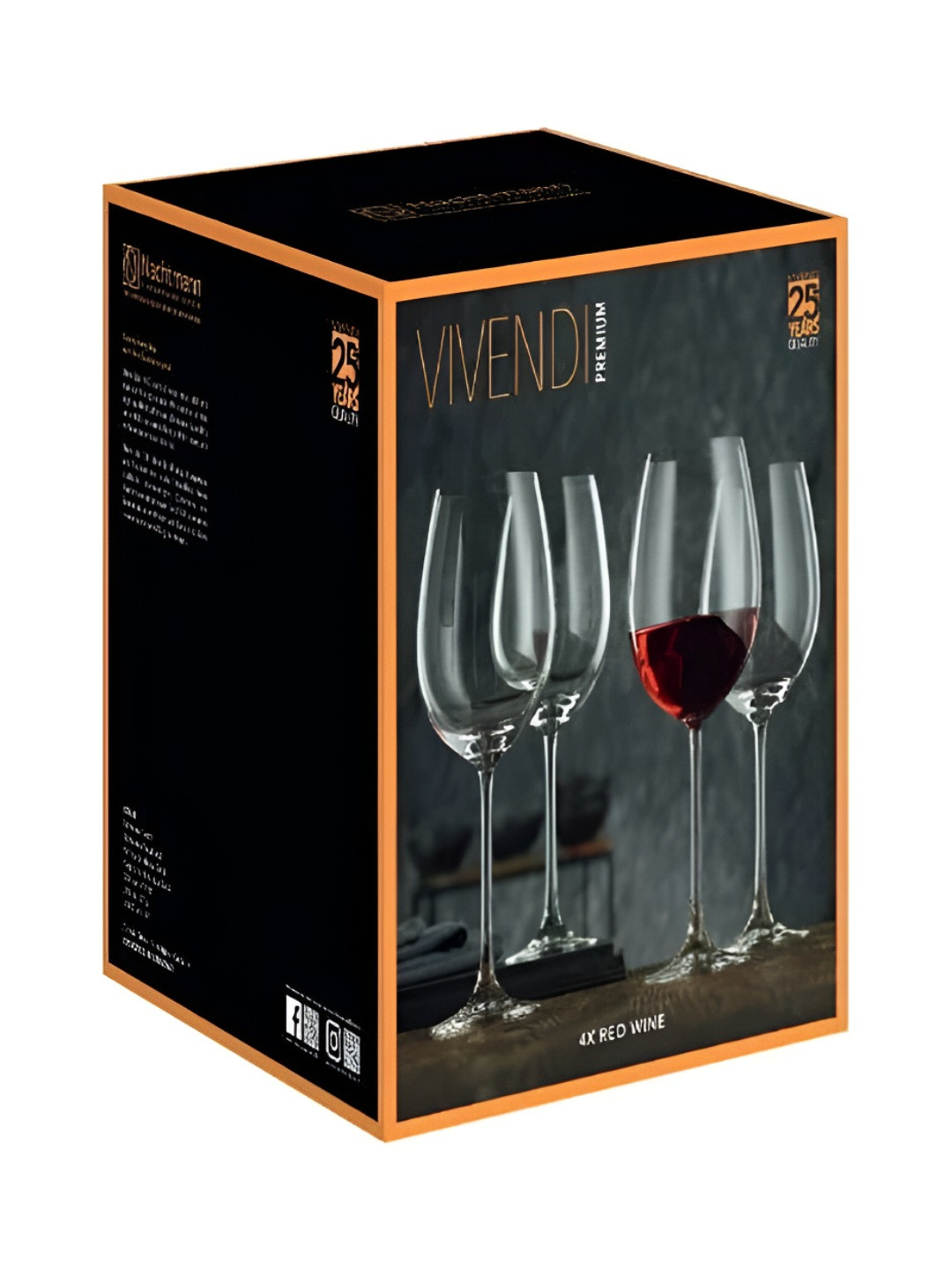 Nachtmann  Vivendi  Burgundy Glass 613 Ml Crystal  Set Of 6