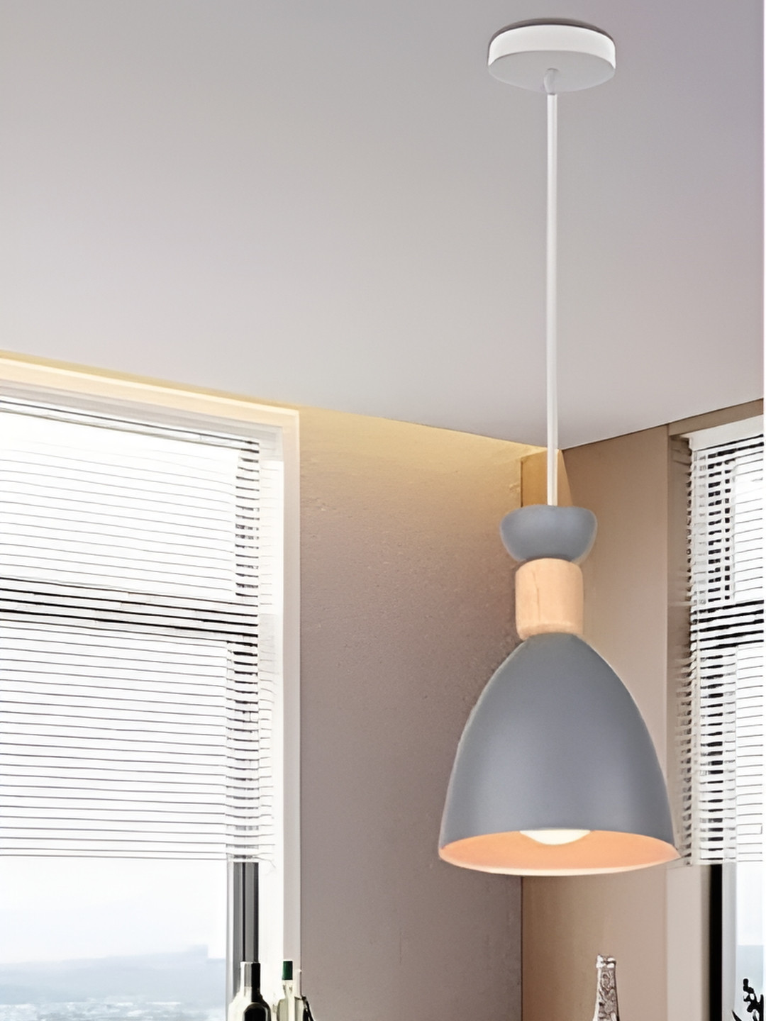 GAUVIK Grey Aluminium Ceiling Lamp
