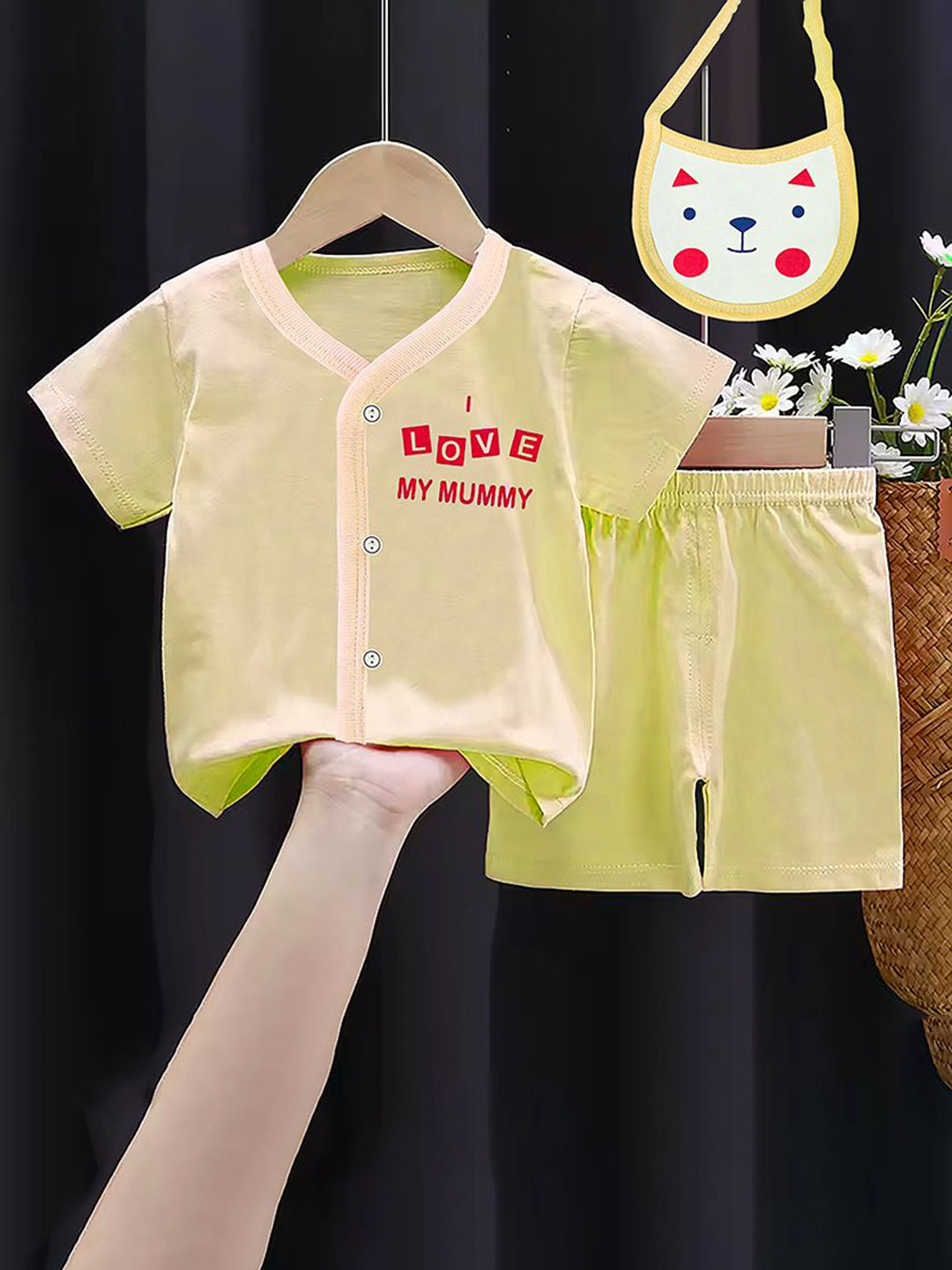 Fancy Walas Infants 3-Pcs Printed Pure Cotton Baby Apparel Gift Set