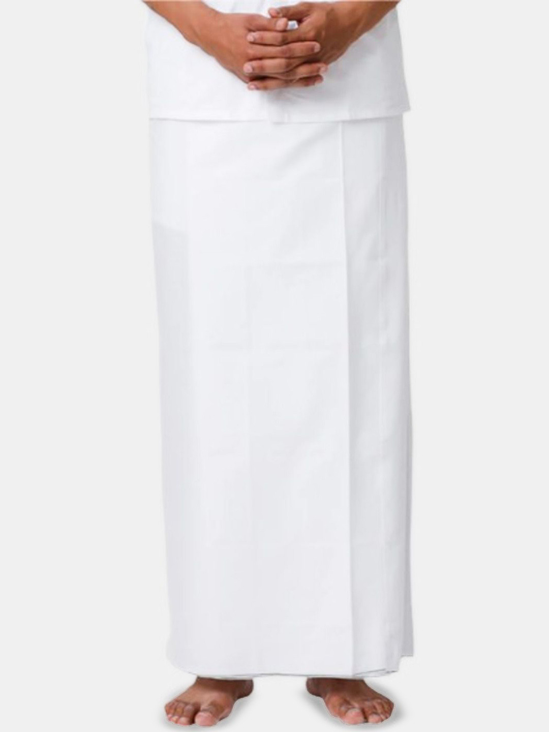 Ramraj Men Cotton Solid Single Layer Prayer Dhoti
