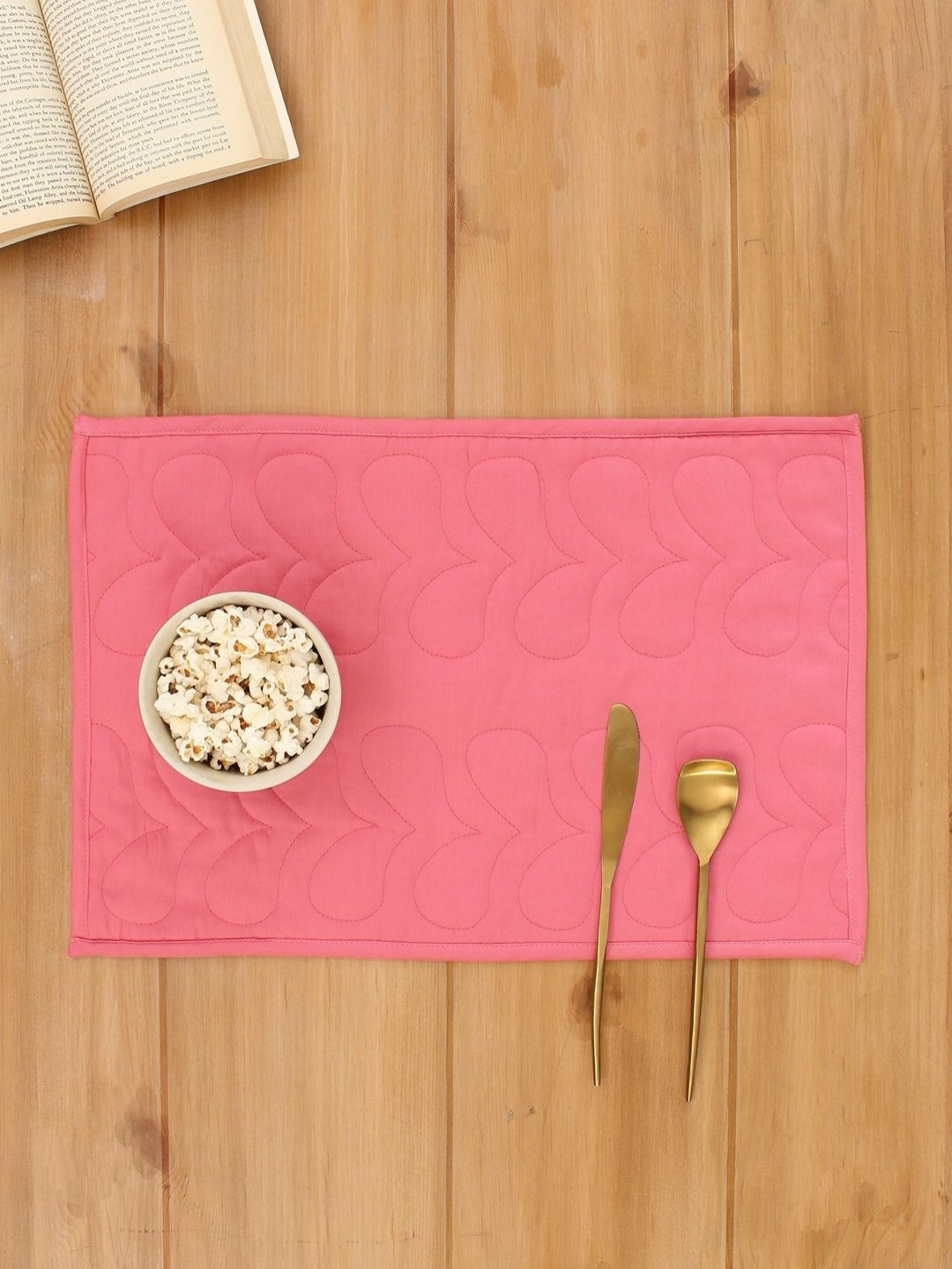 House This Kaliveli 2-Pcs Pink Textured Table Placemats