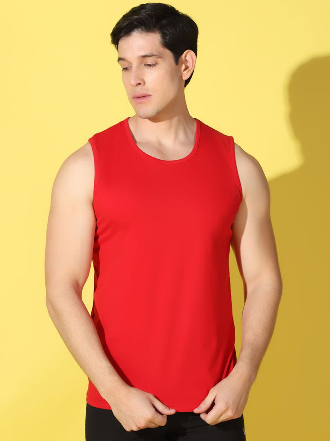 WOOSTRO Printed Gym Innerwear Vest VWS26 PLAIN RED