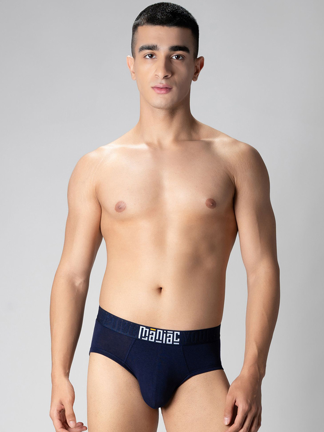 Maniac Mid Rise Basic Briefs MN24-MODAL-NAVY-BRIEF-S