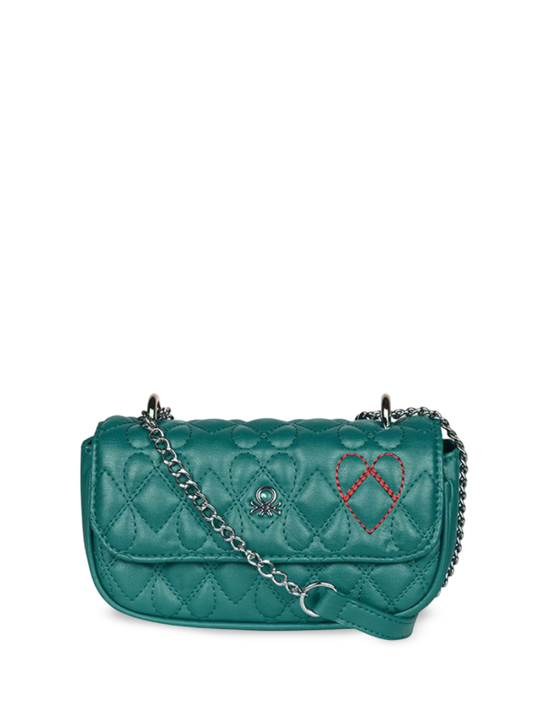 United Colors of Benetton Structured Shoulder Bag with Fringed