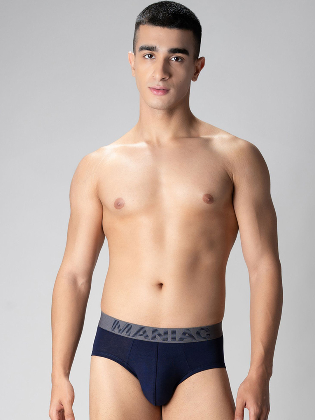 Maniac Cotton Super Soft Mid Rise Basic Briefs MN24-COTN-NAVY-BRIEF-S