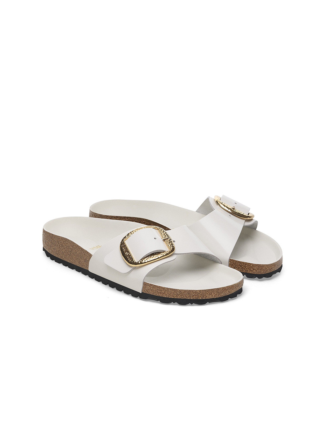 Birkenstock Women Leather Buckle One Strap Flats