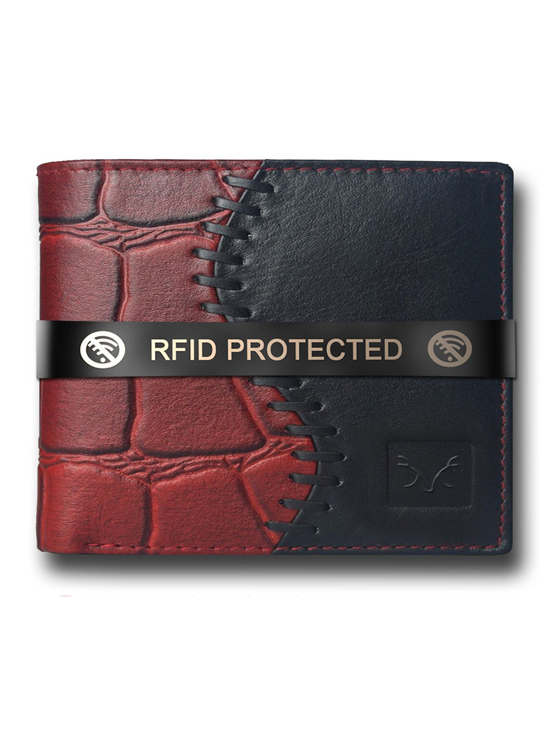 Al Fascino Men Colourblocked Leather Two Fold Wallet