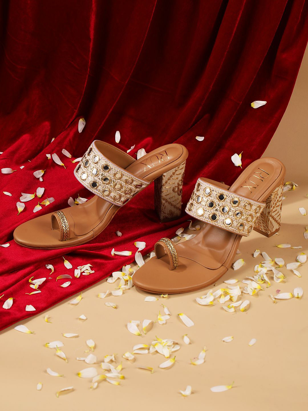 RUXBYPAYAL Embellished Party High-Top Block Sandals