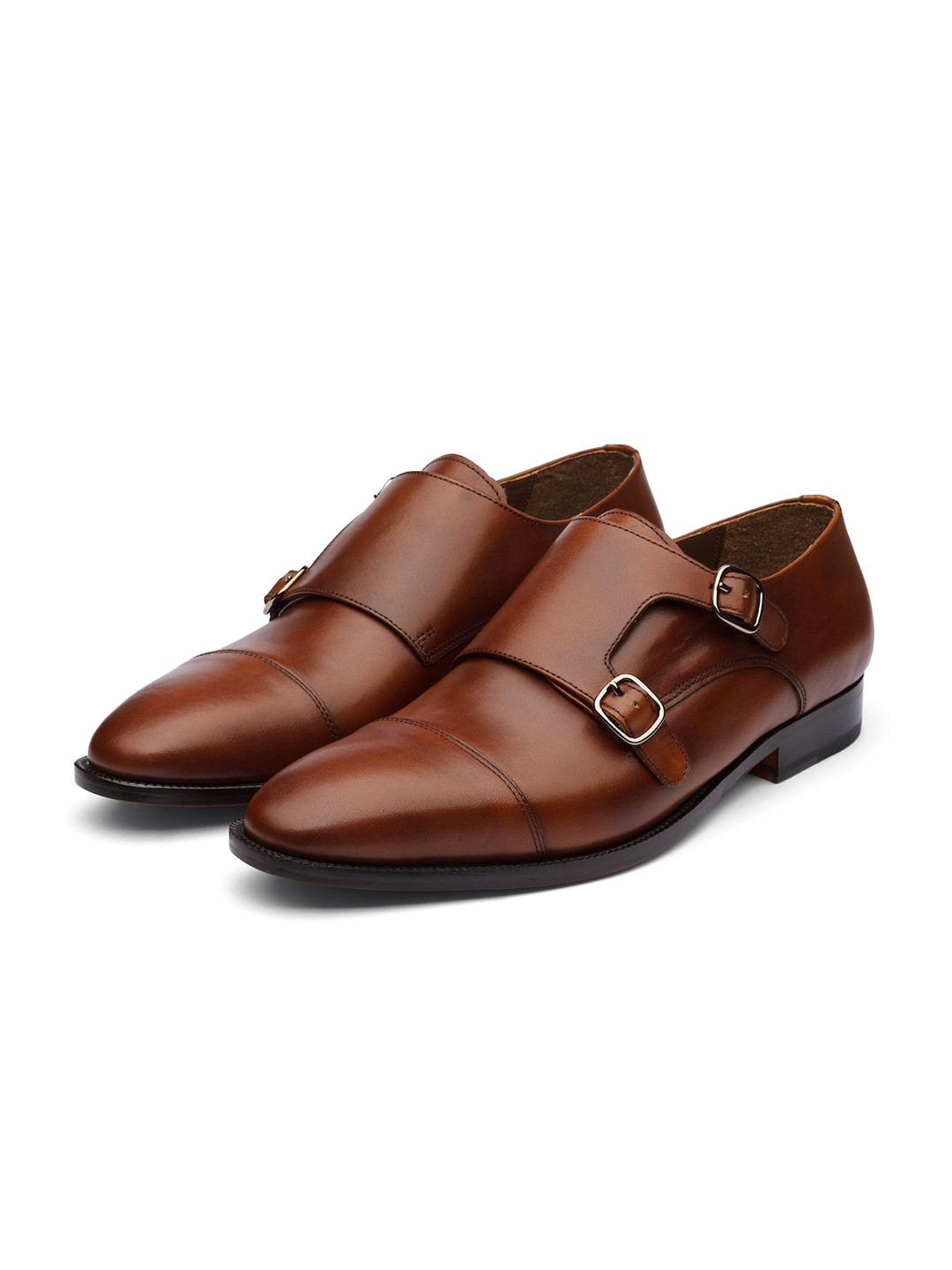 3DM Lifestyle Men Formal Leather Monk Shoes