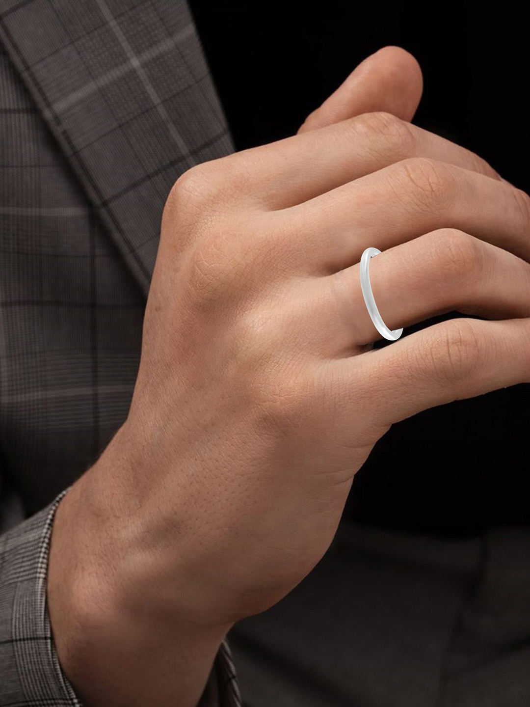 MEMOIR Silver Plated Plain Challa Finger Ring