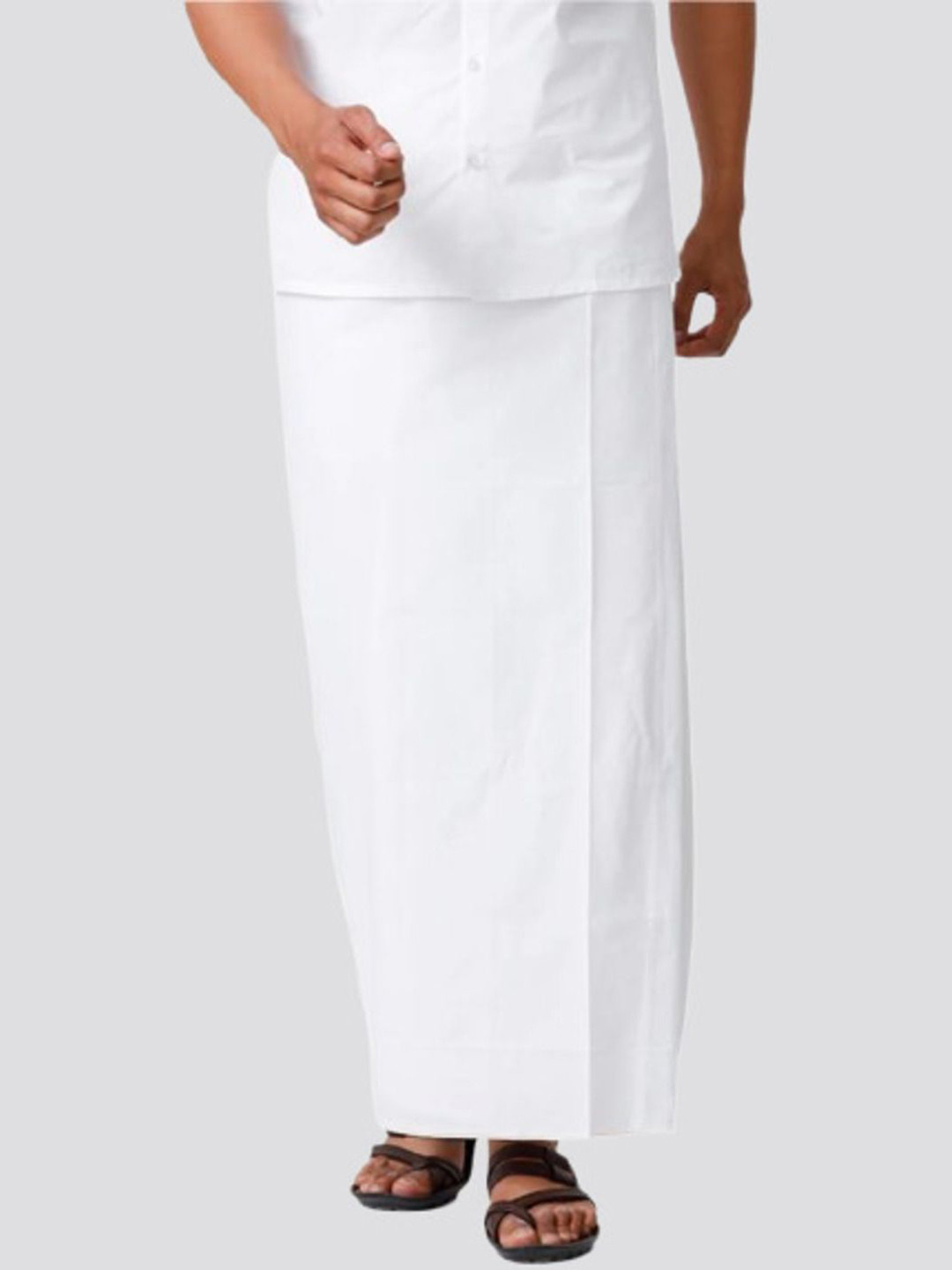 Ramraj Men Cotton Solid Single Layer Prayer Dhoti