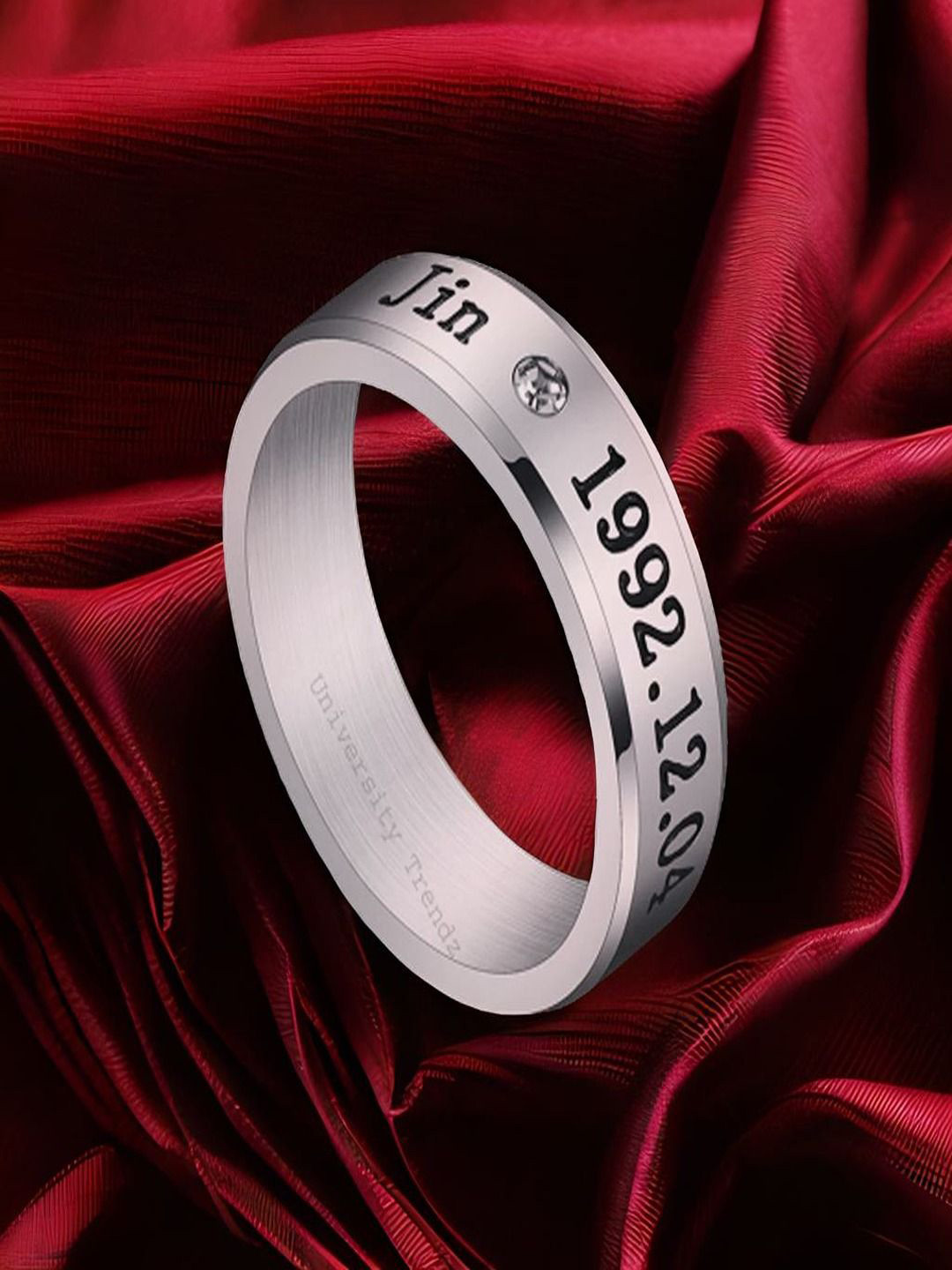 DIVASTRI Sterling Silver Sliver Plated  BTS K-pop-Star JIN Ring