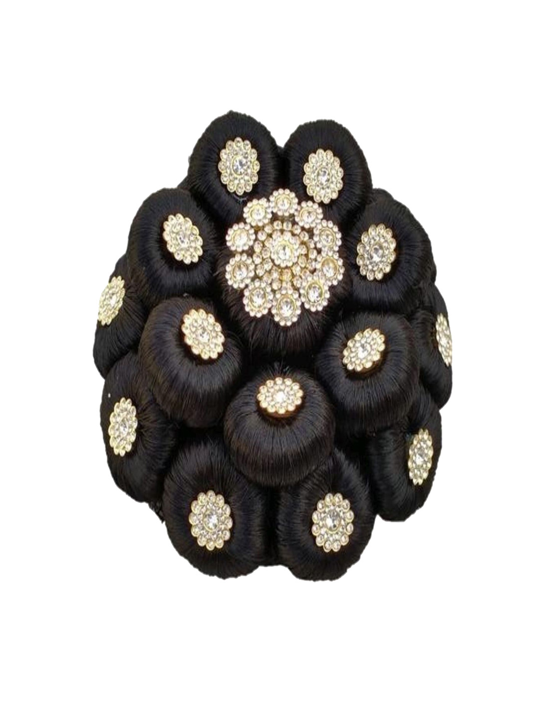 LAVISH JEWEL HAIRY Clip In Straight Bun Hair Extension - Black