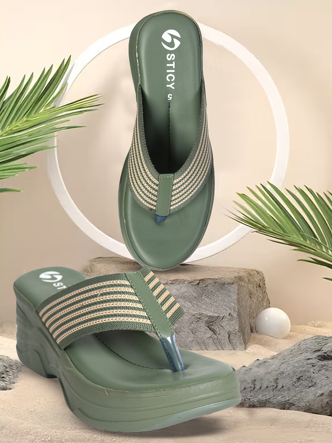 STICY Ethnic Wedge Sandals