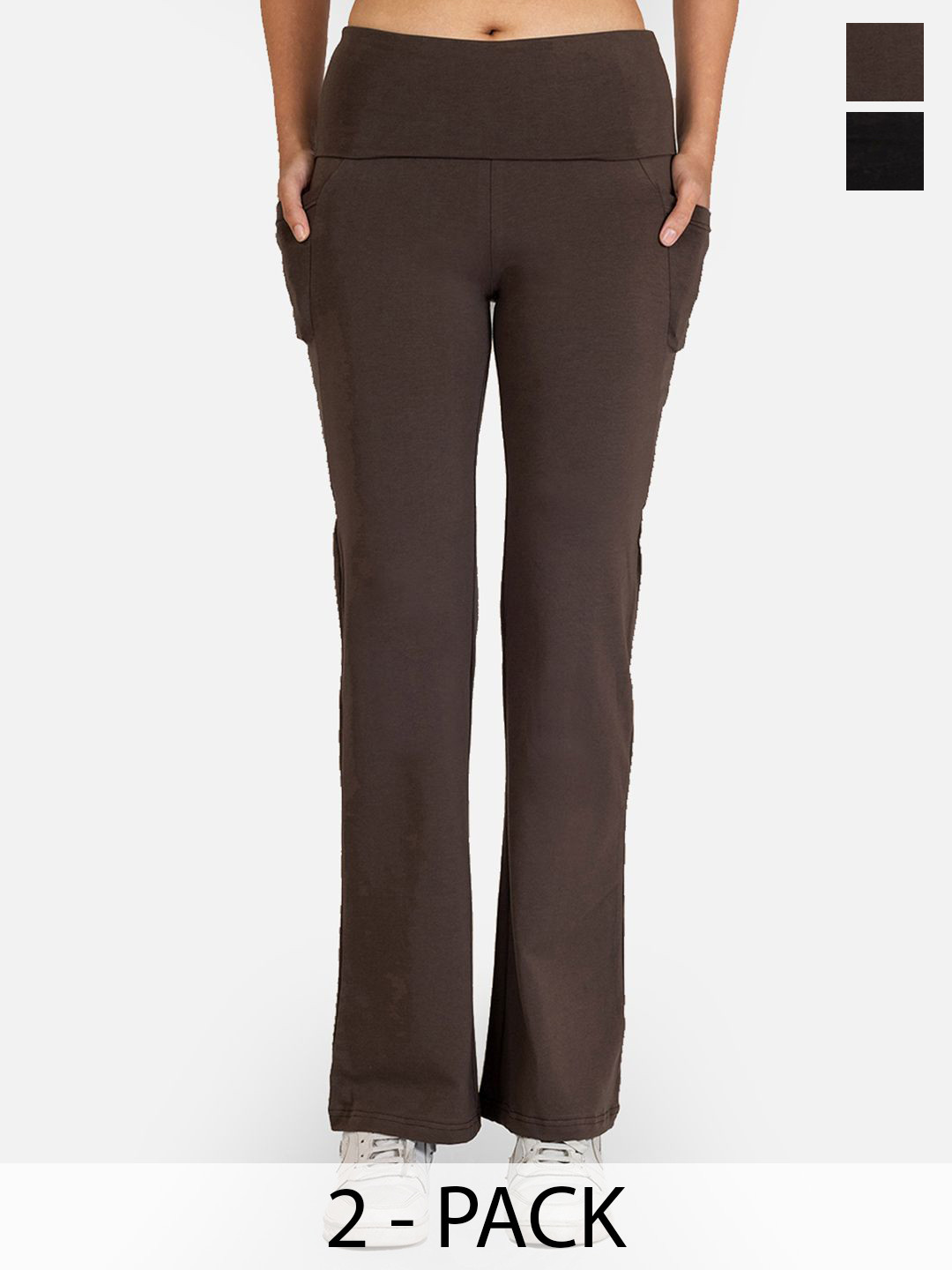 Nite Flite Women Pack Of 2 Mid Rise Bootcut Tights