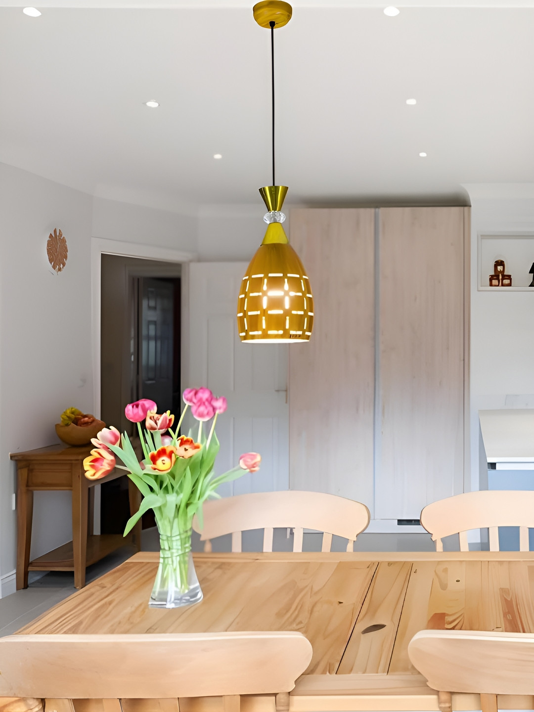 GAUVIK Mustard Textured Aluminium Ceiling Lamp