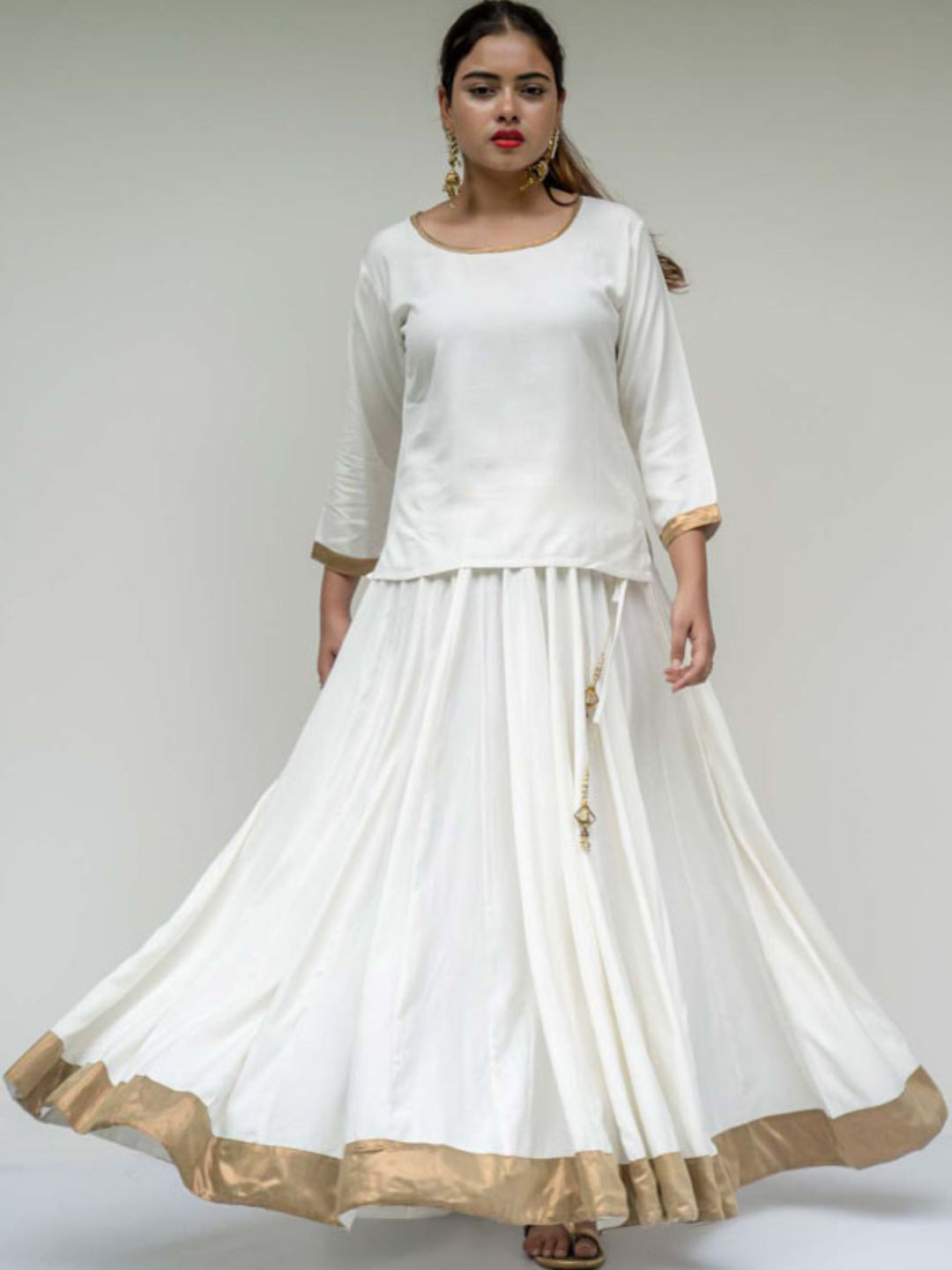 Mera Rang Flared Maxi Skirt