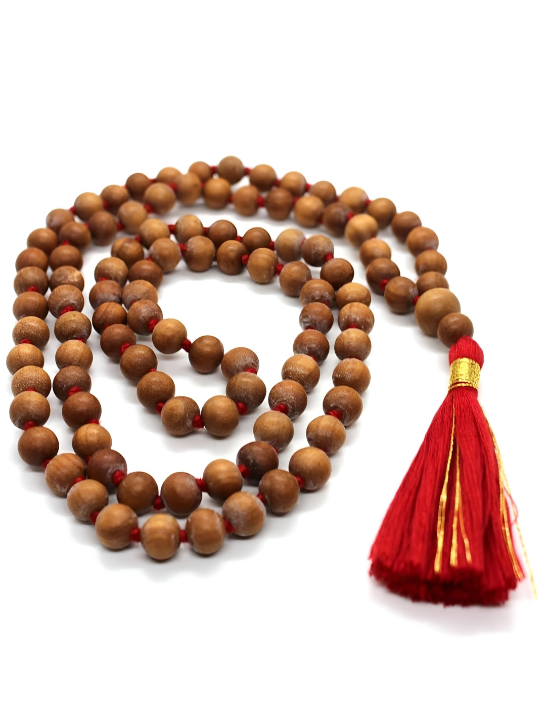 SANKALAN CREATIONS Sandalwood Mala Prayer Beads Brown Stone Natural Living Room Small Showpiece -