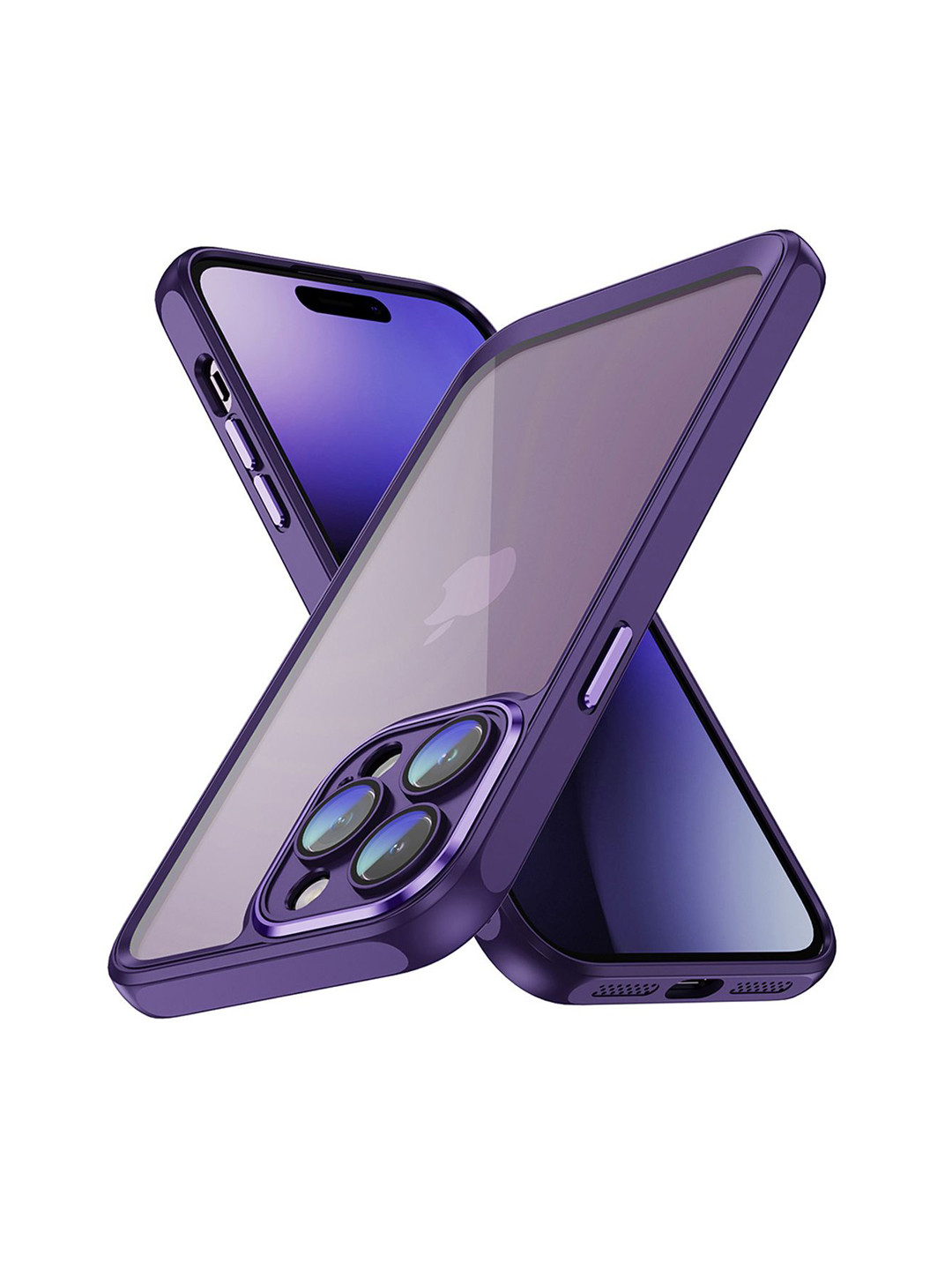 QRIOH iPhone 14 Pro Deep Purple Hybrid Clear Case