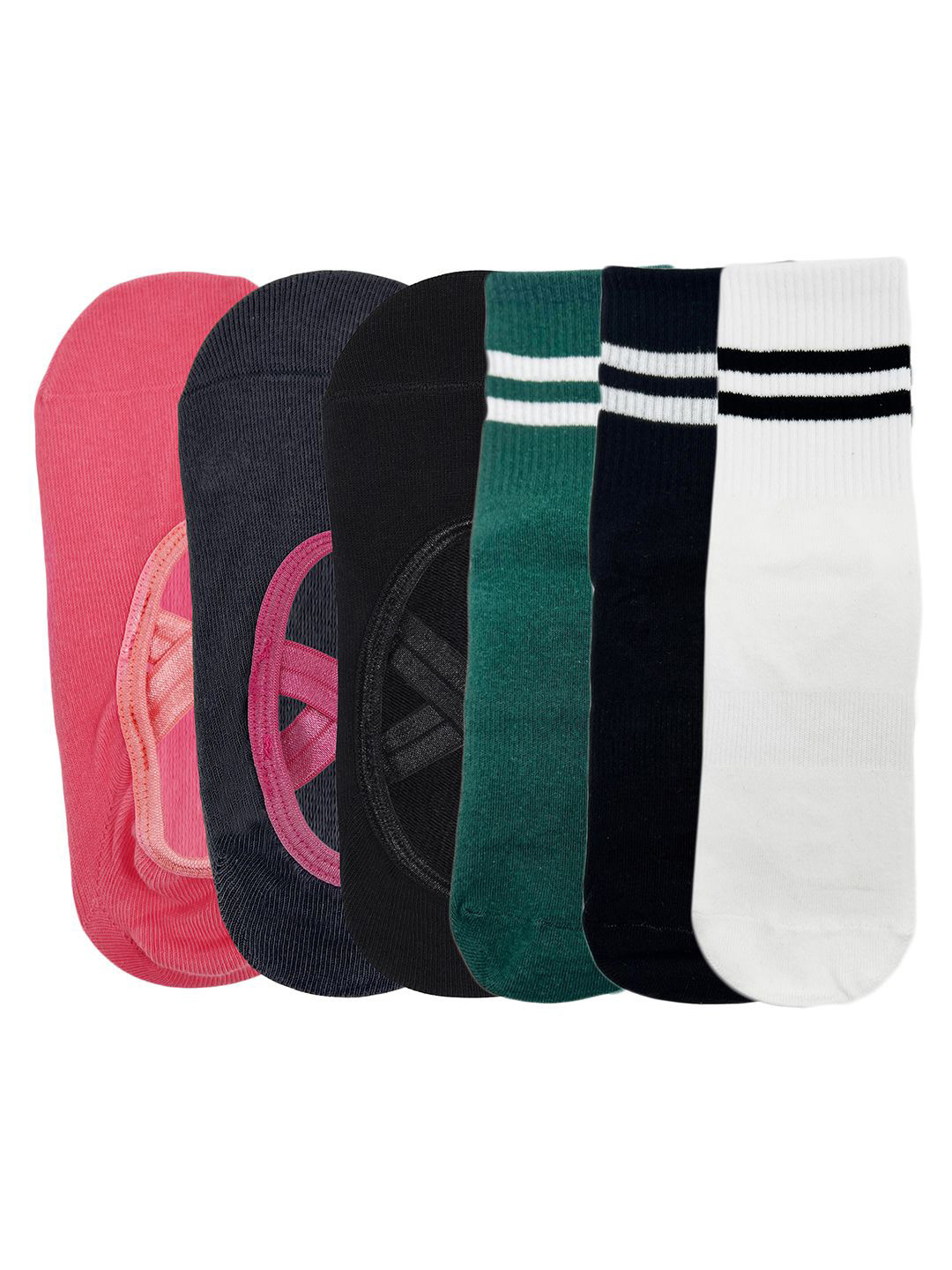 Mint & Oak Pack Of 6 Shoe Liners & Ankle-Length Anti Skid Socks