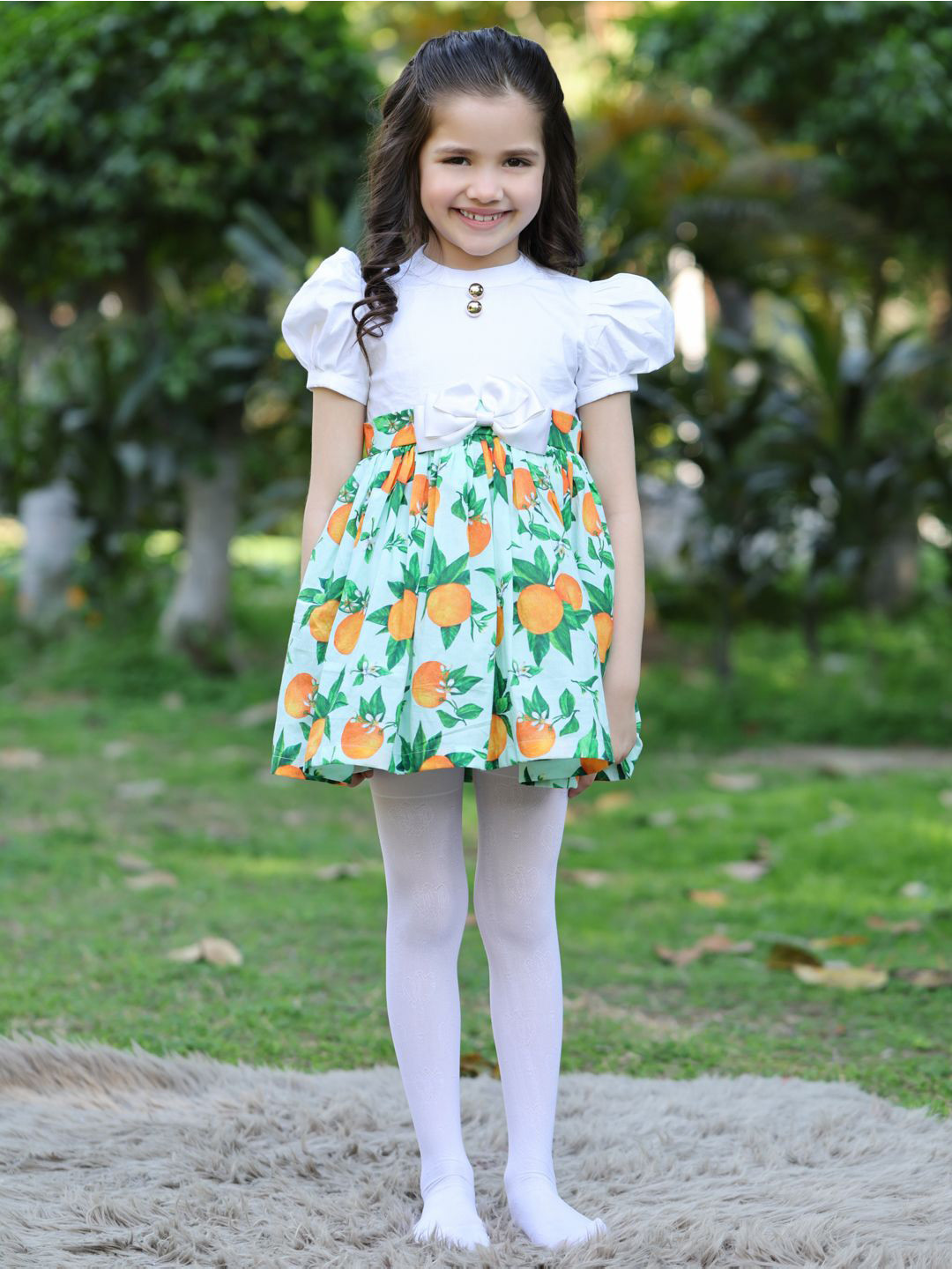 THE PONY & PEONY CO. Print Flutter Sleeve Fit & Flare Dress