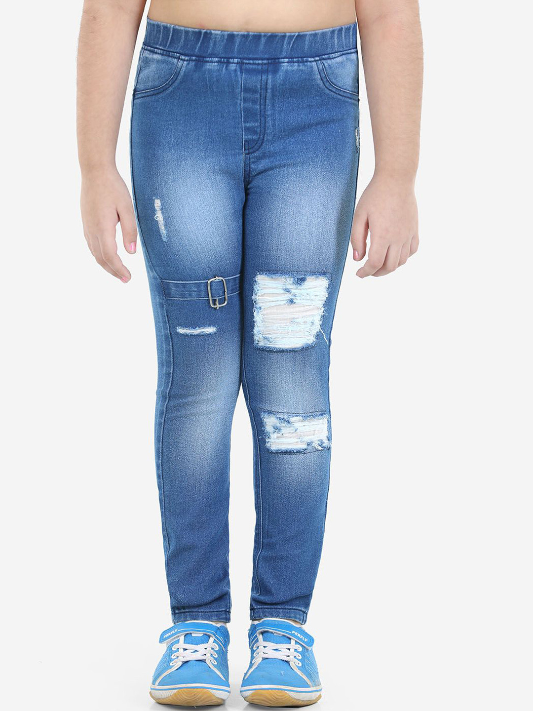 Naughty Ninos Girls Comfort Mildly Distressed Light Fade Stretchable Jeans