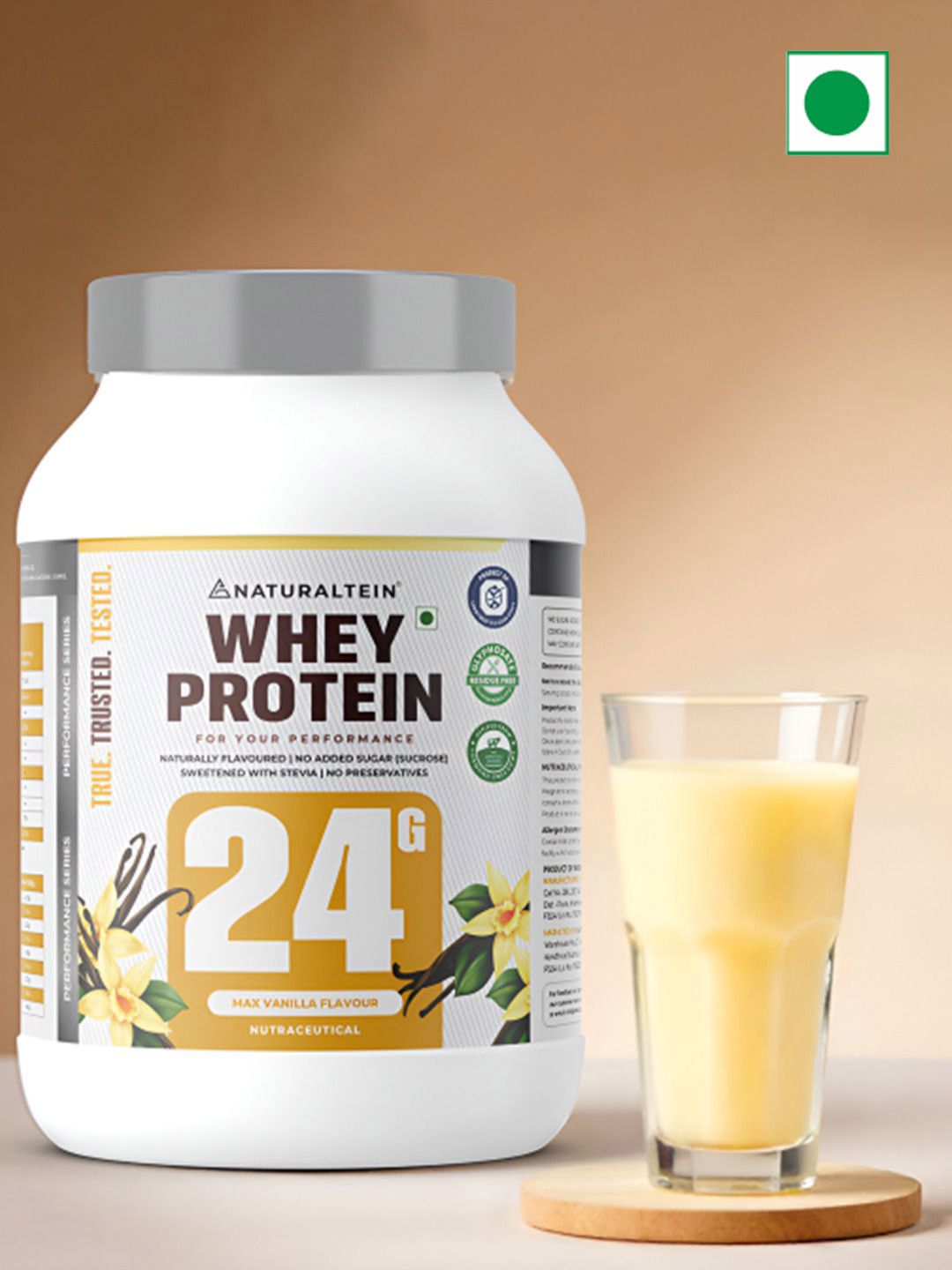 NATURALTEIN 100% Natural Whey Protein - Max Vanilla - 1 Kg