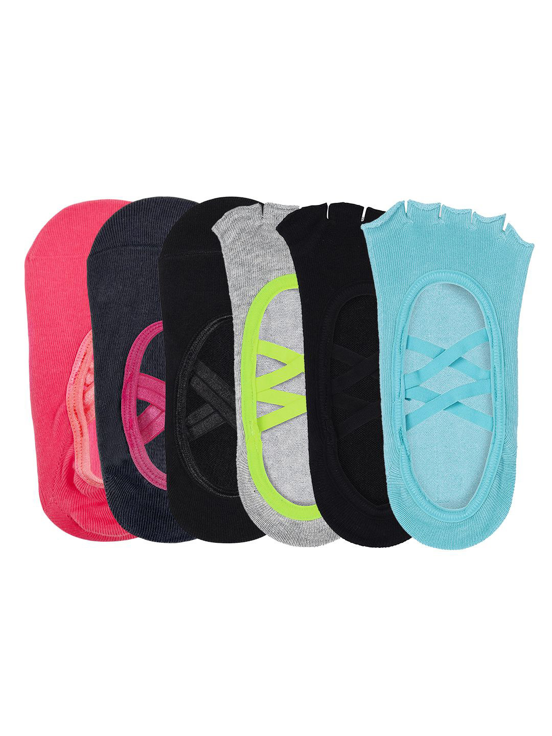 Mint & Oak Pack Of 6 Ankle-Length Anti Skid Socks