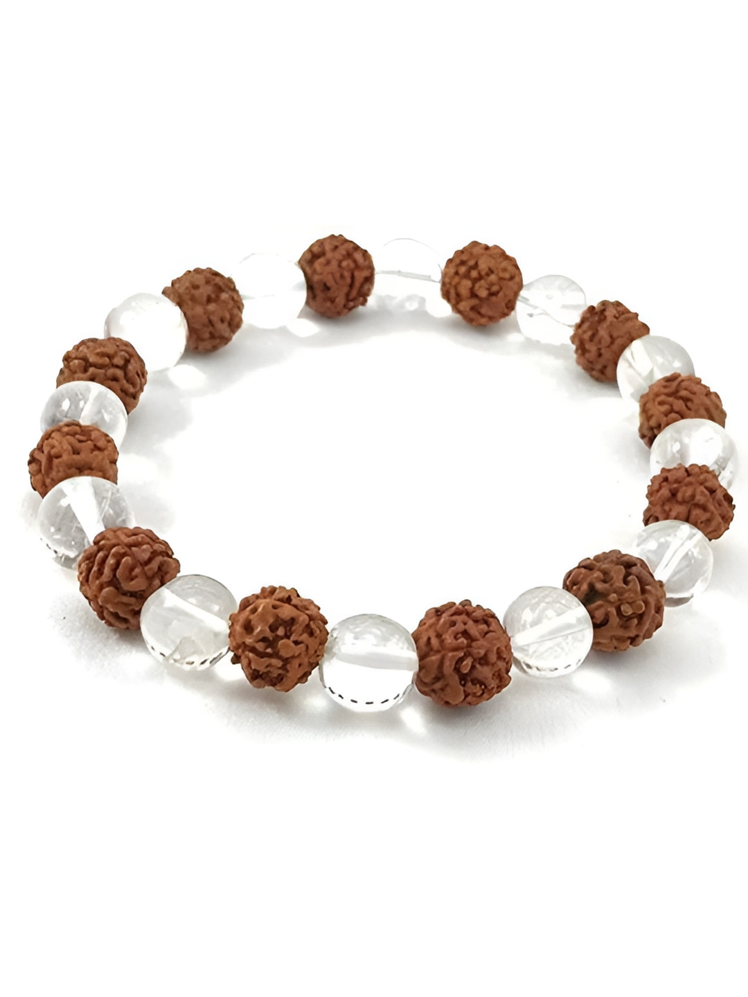 SANKALAN CREATIONS Rudraksha Beads Bracelet Brown Stone Natural Prayer Room Small Showpiece -