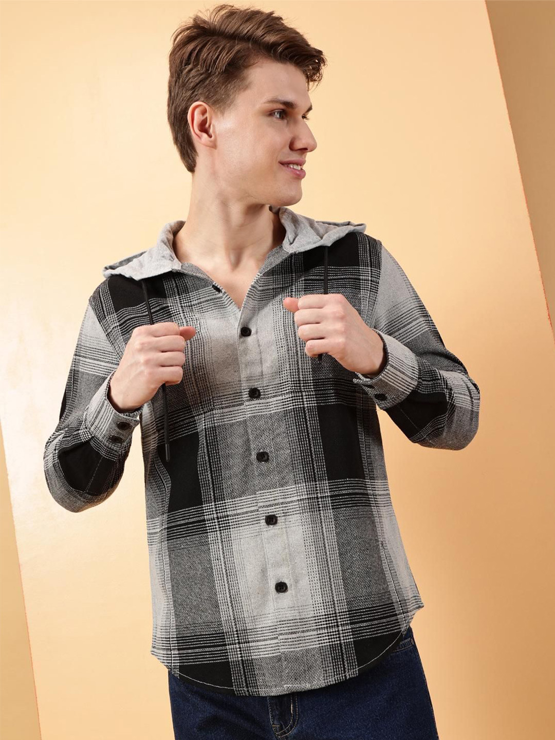 VALEN CLUB Men Tartan Checks Opaque Checked Casual Shirt