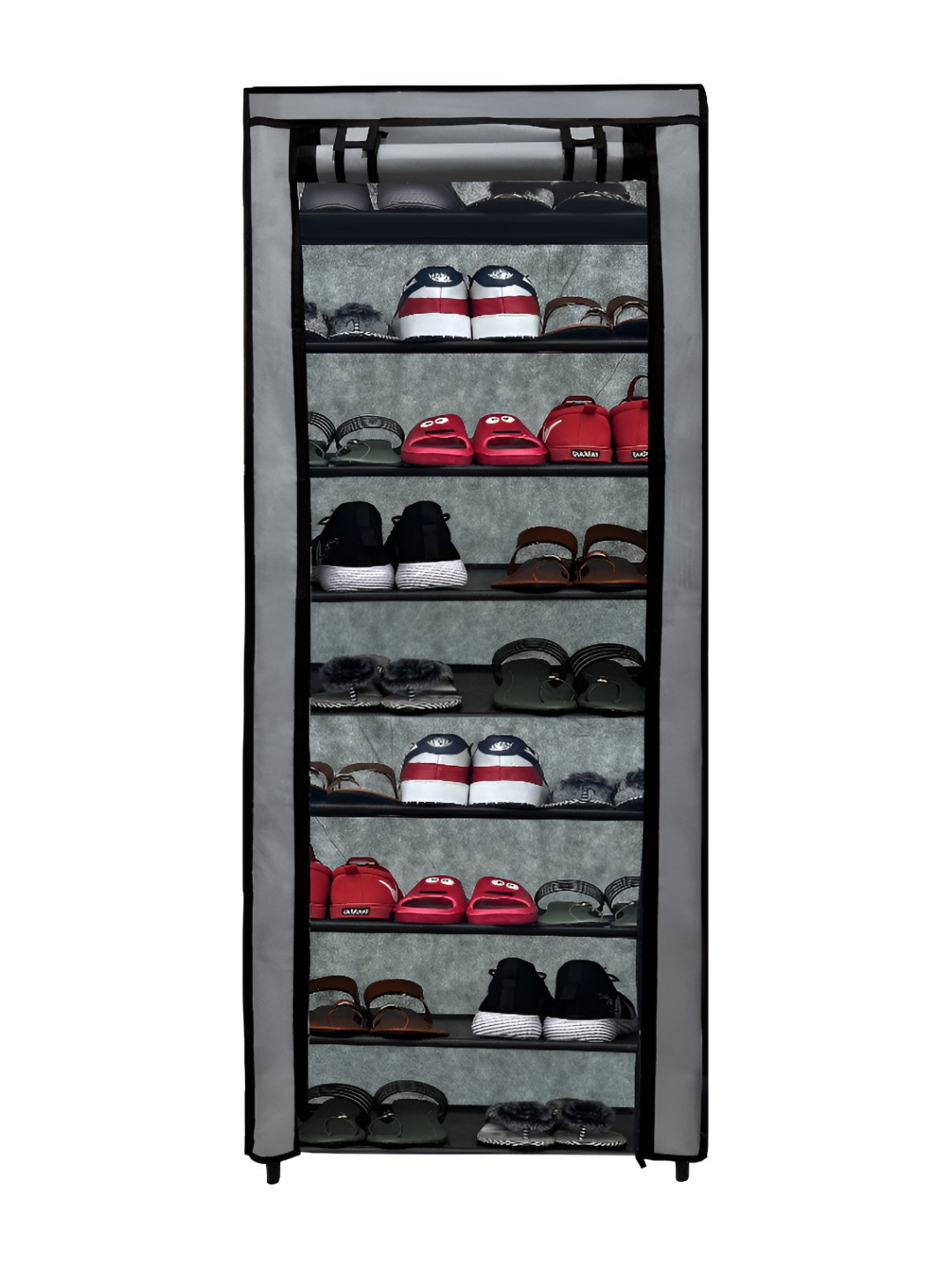 Rmerchants Grey Stainless Steel 9 Shelves Shoe Rack