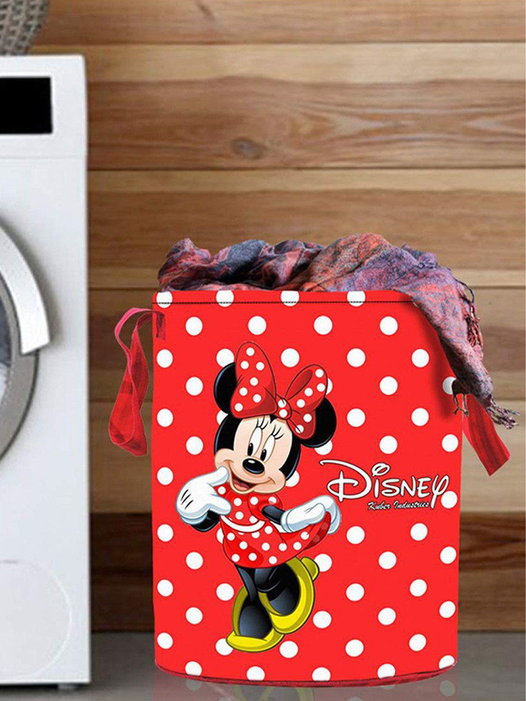 Kuber Industries Red Minnie Mouse Printed LaundryBag45L