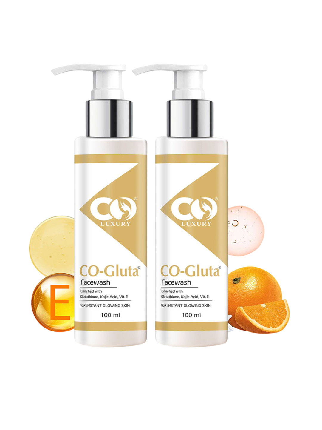 CO GLUTA Set Of 2 Glutathione With Kojic Acid & Vitamin E Facewash - 100 ml Each