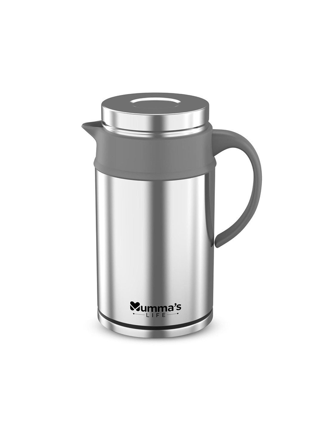 Mumma's Life Silver-Toned 1 Pieces Stainless Steel Kettle 1200 ML