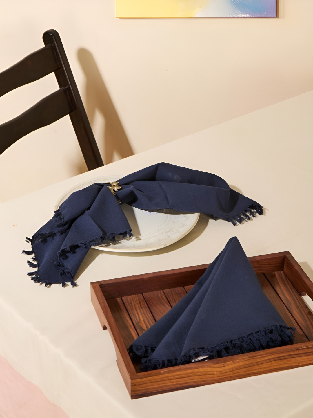Fabindia 6-Pcs Indigo-Blue Cotton Table Napkins