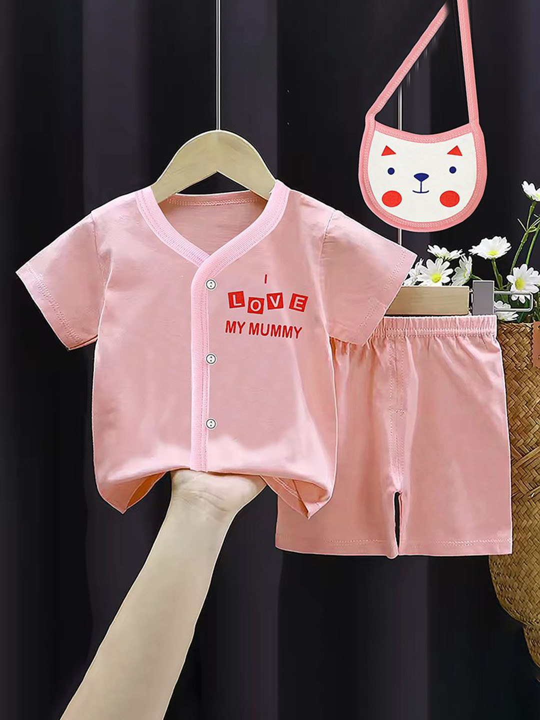 Fancy Walas Infants 3-Pcs Printed Pure Cotton Baby Apparel Gift Set