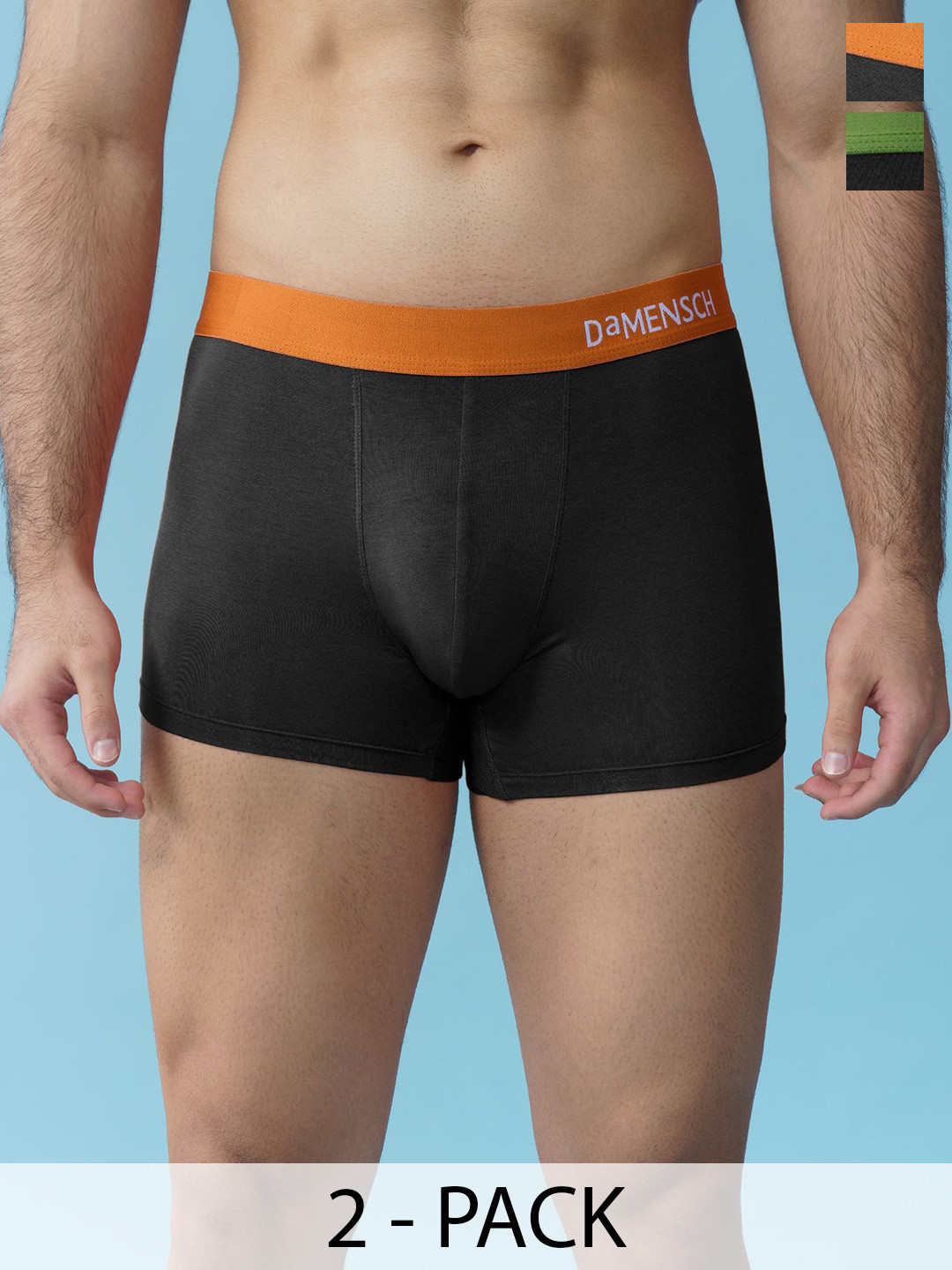 DAMENSCH Pack Of 2 Mid Rise Anti Odor Stretchable Trunk TK1090-MX2332