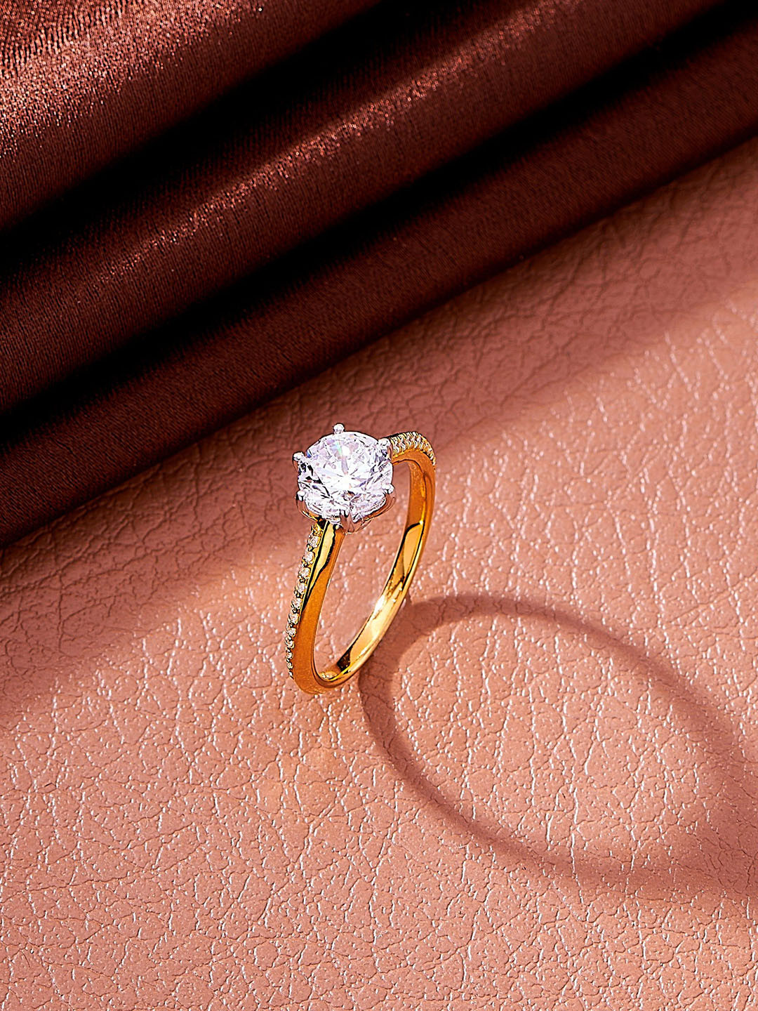 Nipura 925 Sterling Sliver CZ Stone Studded Pave Cathedral Solitaire Finger Ring