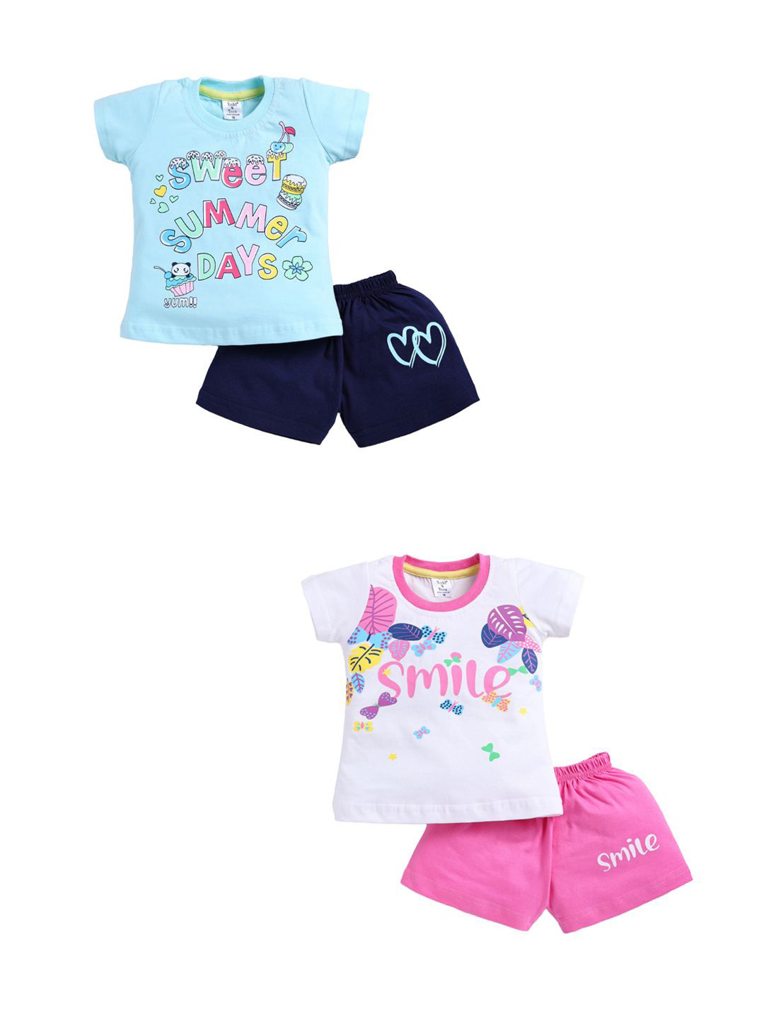 Todd N Teen Girls Printed T-shirt with Shorts