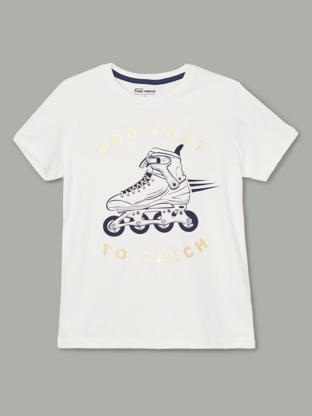 Fame Forever by Lifestyle Boys Biker Printed Applique T-shirt