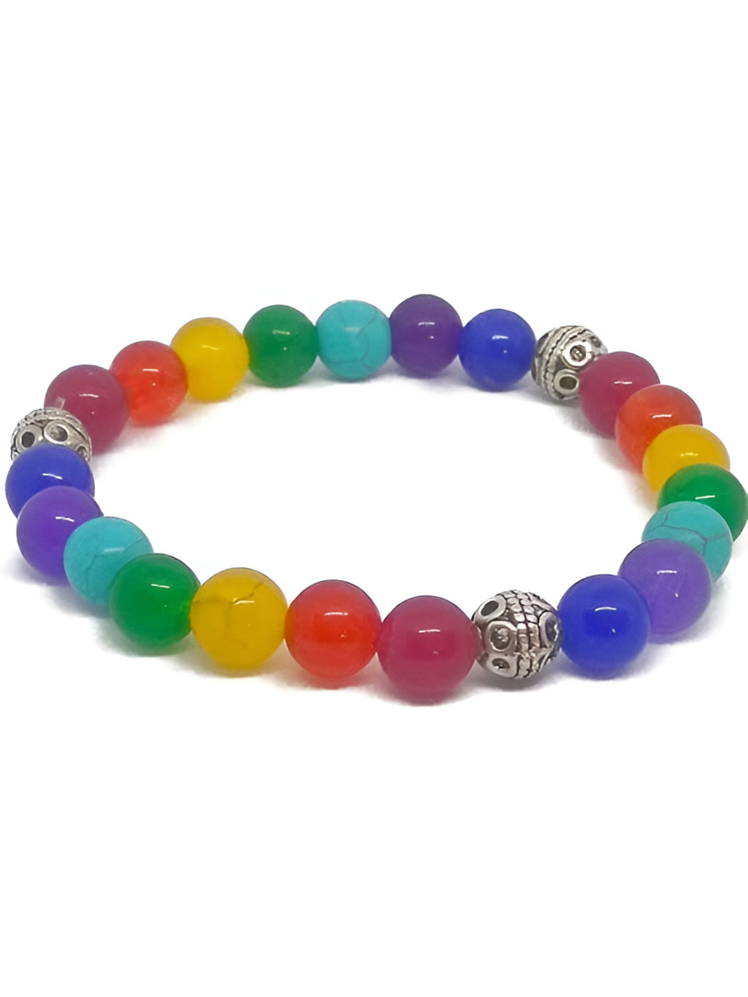 SANKALAN CREATIONS Reiki Chakra Healing Yoga Meditation Bracelet Multicoloured Crystal Glossy Living Room Small Showpiece -